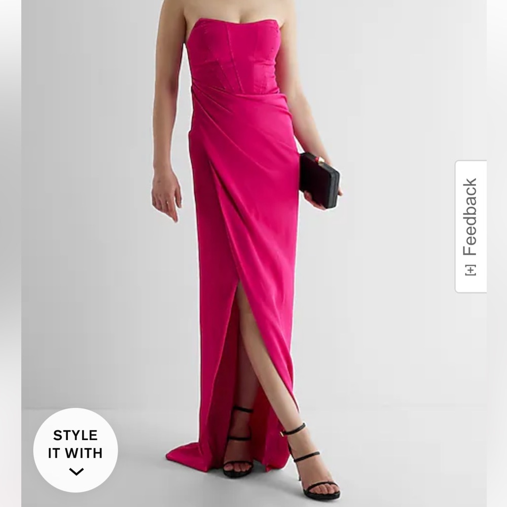 strapless corset gown